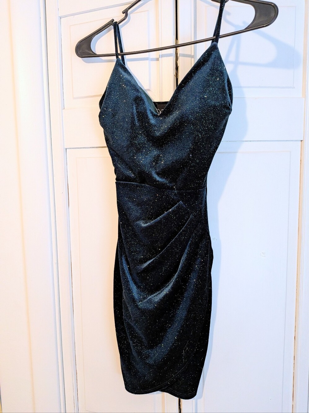 Emerald Green Sparkle Black Dress